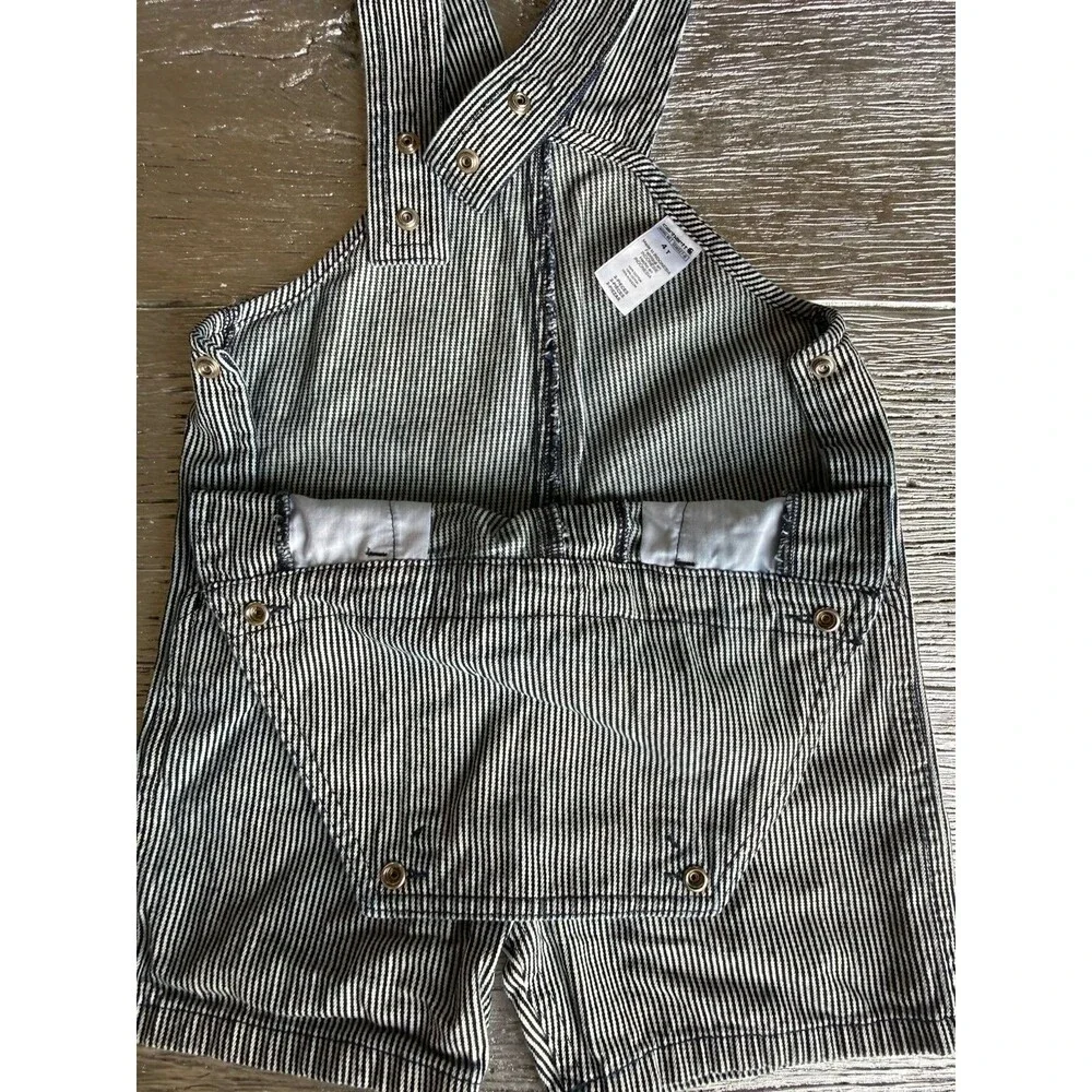Carhartt Kids 4T Hickory Stripe Bib Overall Shorts Railroad Engineer Denim